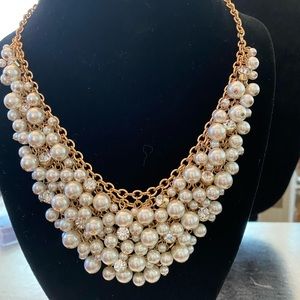 Pearl and CZ necklace